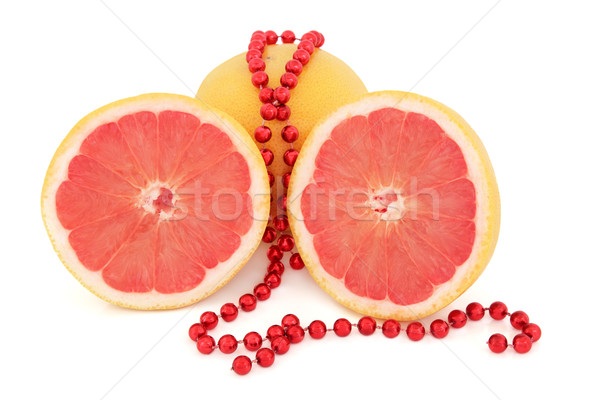 Rosa Grapefruit ruby rot ganze Hälfte Stock foto © marilyna