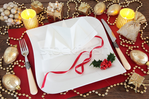 Beautiful Christmas Table Setting Stock photo © marilyna