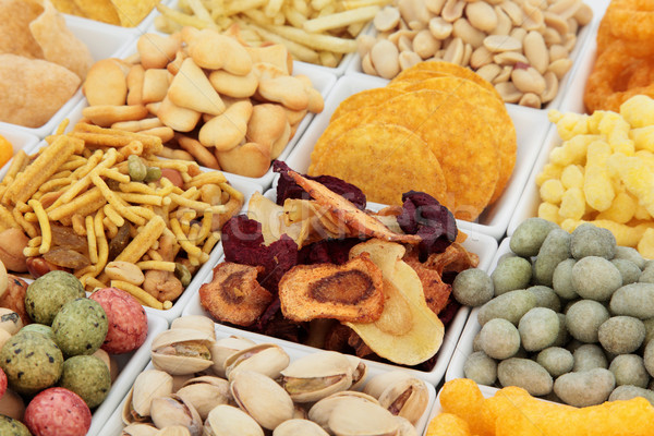 Hartig snacks snack partij levensmiddelen vierkante porselein Stockfoto © marilyna