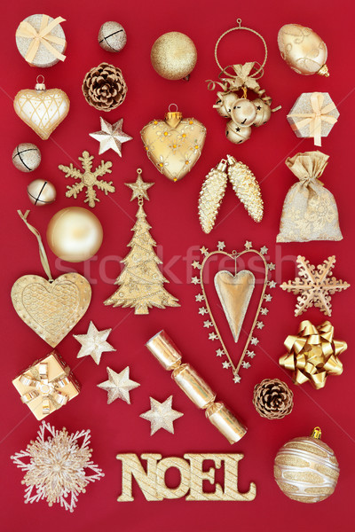 Gold Noel Christmas Decorations Stock photo © marilyna