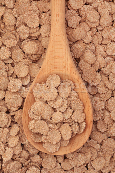 Salvado cuchara de madera fondo saludable cereales Foto stock © marilyna