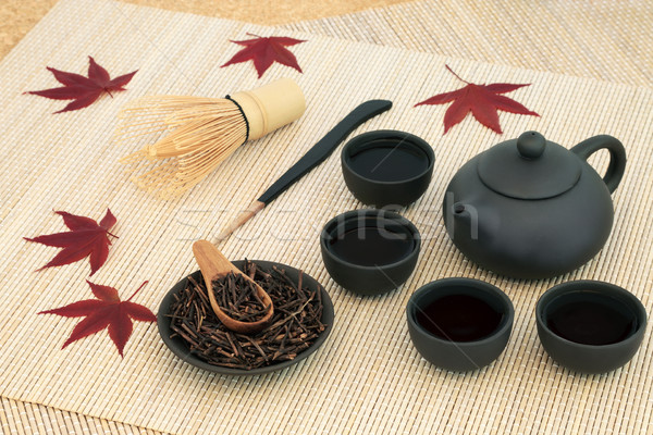 Japán gally tea pörkölt zöld tea teáskanna Stock fotó © marilyna