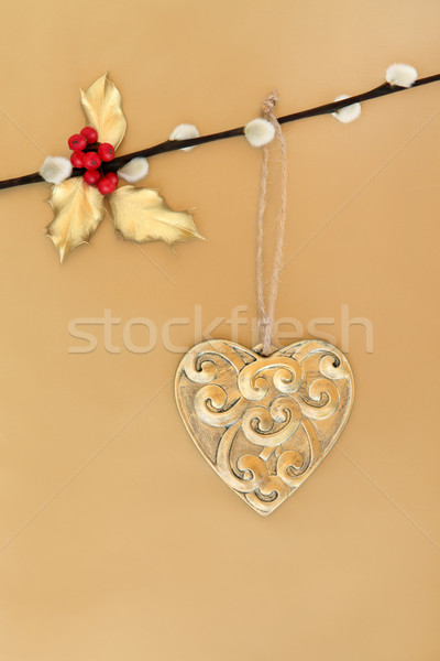 Gold Heart Bauble Stock photo © marilyna