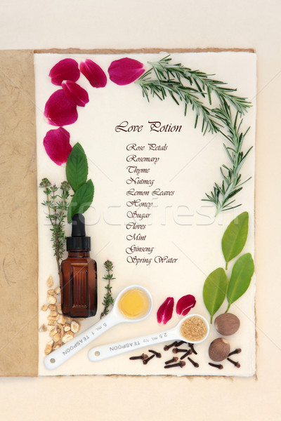 Pagan dragoste ingrediente natural blocnotes Imagine de stoc © marilyna