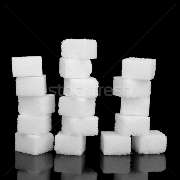 Diabet pericol alb zahăr cub alimente Imagine de stoc © marilyna