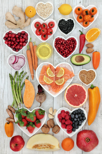 Sănătate alimente inima sanatoasa somon gheaţă fruct Imagine de stoc © marilyna