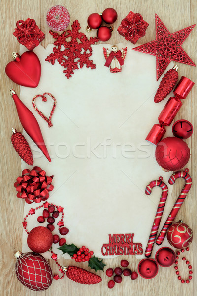 Christmas Red Bauble Background Stock photo © marilyna