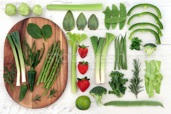 Rojo verde súper alimentos frescos vegetales Foto stock © marilyna