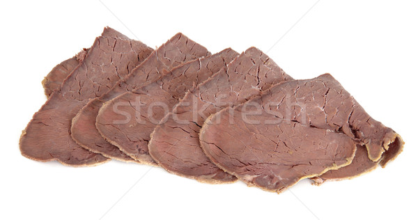 Sığır eti dilimleri pişmiş beyaz gıda arka plan Stok fotoğraf © marilyna