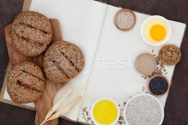 Seeded Brown Rolls and Ingredients Stock photo © marilyna