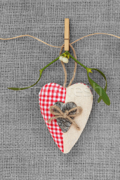 Christmas hart snuisterij decoratie maretak opknoping Stockfoto © marilyna