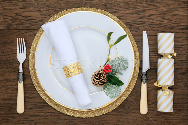 Christmas Dinner Place Setting Stock photo © marilyna