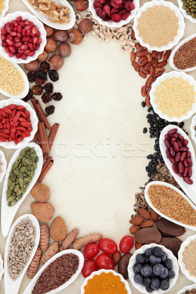 Foto stock: Super · comida · fronteira · pratos · pergaminho