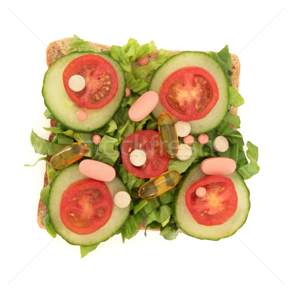 Castravete tomate salată verde maro Imagine de stoc © marilyna