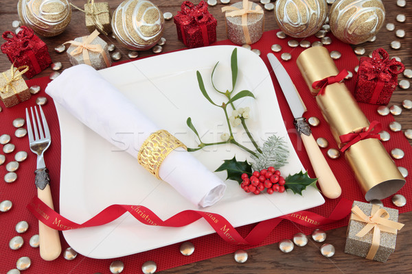 Christmas Table Setting Stock photo © marilyna