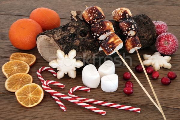 Crăciun alimente dulce natura moarta fulg de nea turta dulce biscuiti Imagine de stoc © marilyna