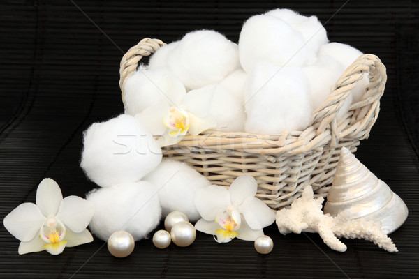 棉花 籃 蘭花 花卉 商業照片 © marilyna