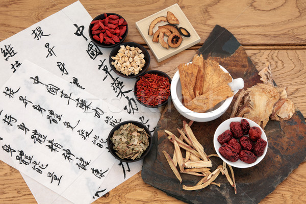Foto stock: Medicina · chinesa · tradicional · chinês · mandarim · caligrafia