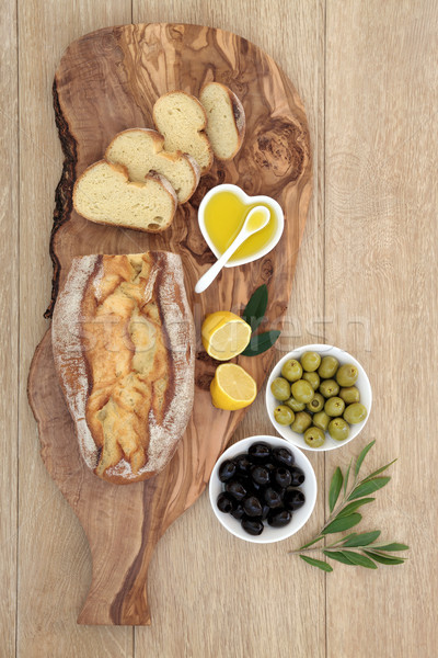Olives and Bread Feast Stock photo © marilyna