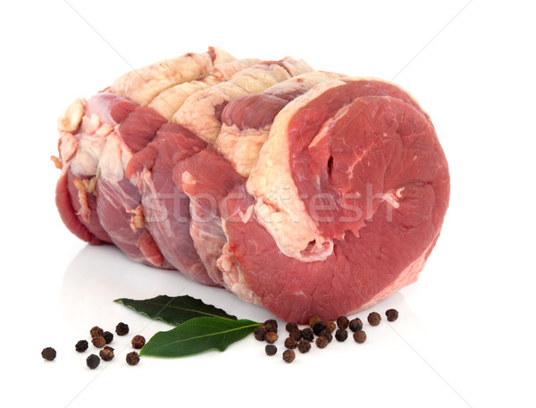 Carne de vacuno conjunto crudo carne hierba hoja Foto stock © marilyna