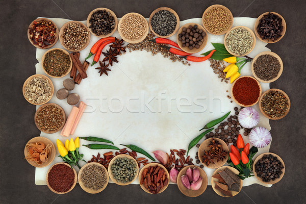 Spice and Herb Abstract Border Stock photo © marilyna