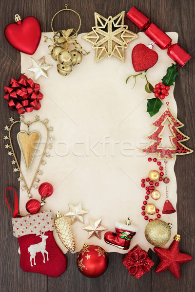 Stock foto: Weihnachten · abstrakten · Grenze · Spielerei · Dekorationen · Mistel