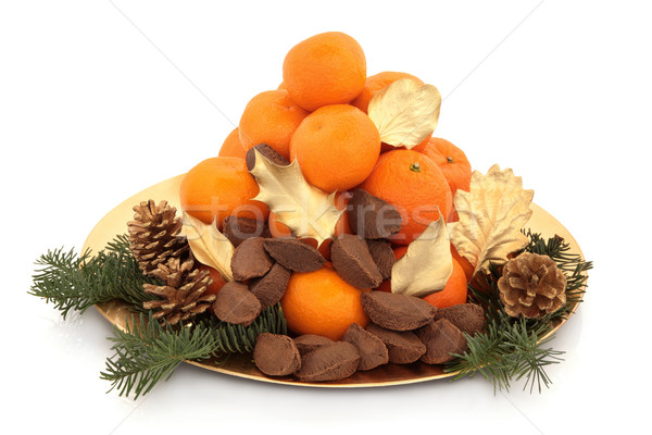 Christmas Fruit and Nuts Stock photo © marilyna