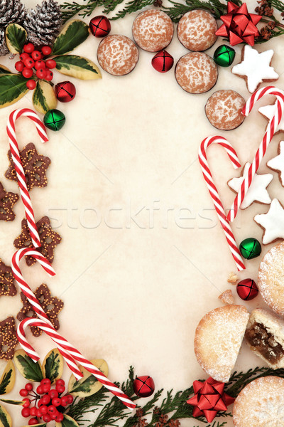 Natal comida de festa pão de especiarias biscoitos doce tortas Foto stock © marilyna