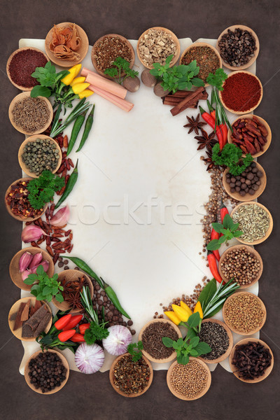 Herb and Spice Abstract Border Stock photo © marilyna