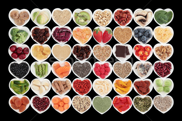 Nagy gyűjtemény gyümölcs zöldség szív alakú Stock fotó © marilyna