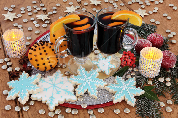 Gingerbread Cookies and Mulled Wine Stock photo © marilyna