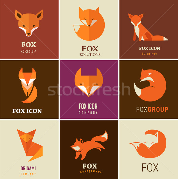 Stock photo: Fox icons, illustrations and elements