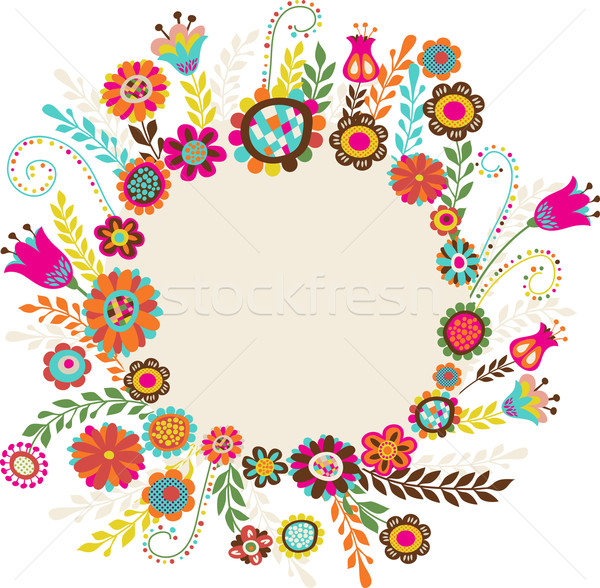 Carte de vœux fleurs Pâques nature design lapin Photo stock © marish