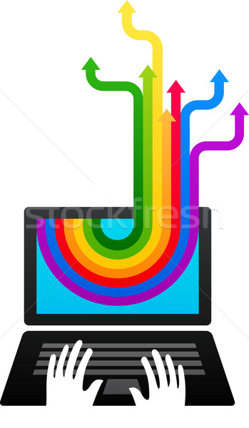 Laptop számítógép színes absztrakt alkotóelem Stock fotó © marish