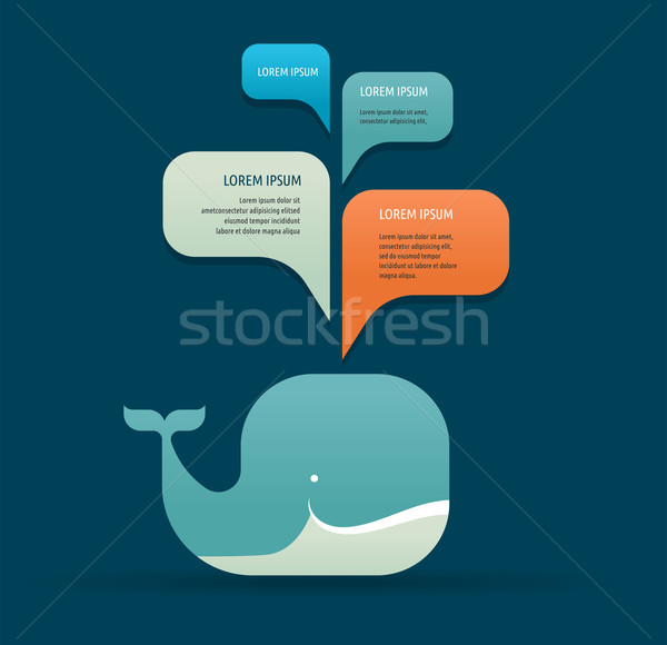 Wielorybów ikona wektora ilustracja wody Zdjęcia stock © marish