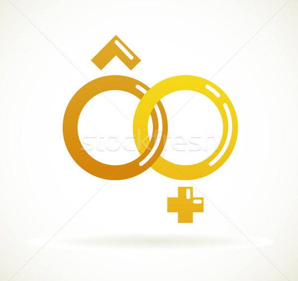 Wedding icon  - golden rings Stock photo © marish