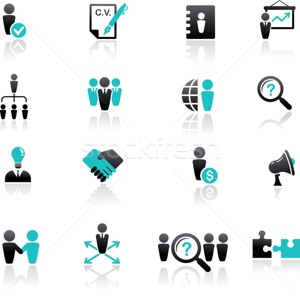 коллекция человека ресурсы иконки управления бизнеса Сток-фото © marish