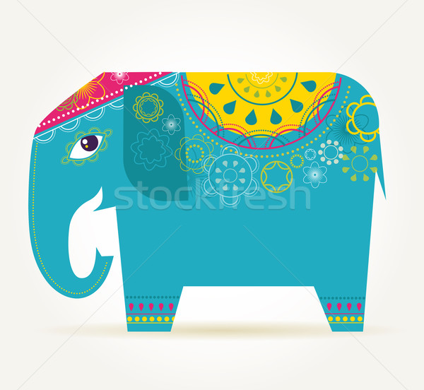 India - background with patterned elephant Stock photo © marish