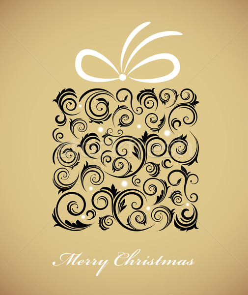 Epocă Crăciun cutie cadou retro ornamente textură Imagine de stoc © marish