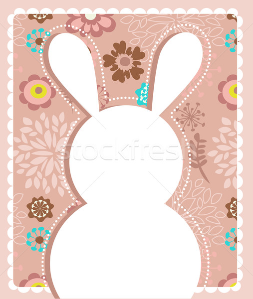 ストックフォト: イースター · グリーティングカード · バニー · 自然 · デザイン · ウサギ