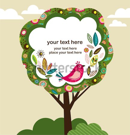 Zdjęcia stock: Kartkę · z · życzeniami · ptaków · Wielkanoc · charakter · projektu · królik