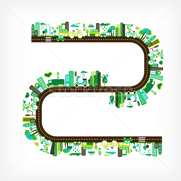 Groene stad milieu ecologie abstract ontwerp Stockfoto © marish