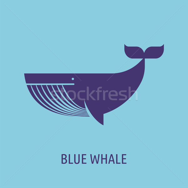 Wal Symbol blau Vektor Illustration Wasser Stock foto © marish