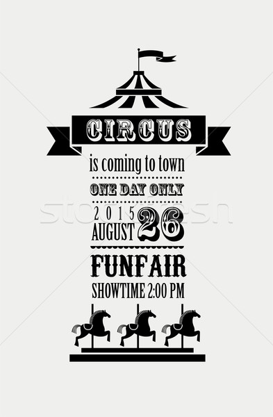 Vintage плакат карнавальных весело справедливой цирка Сток-фото © marish