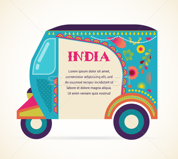 India - background with patterned rickshaw Stock photo © marish
