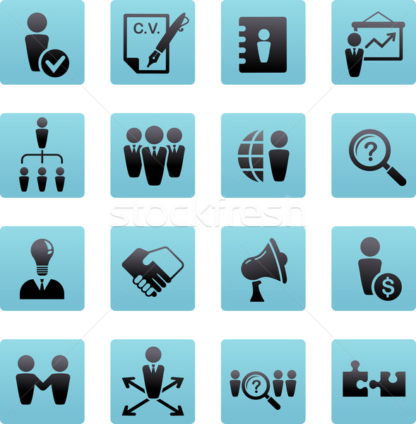 коллекция человека ресурсы иконки управления бизнеса Сток-фото © marish