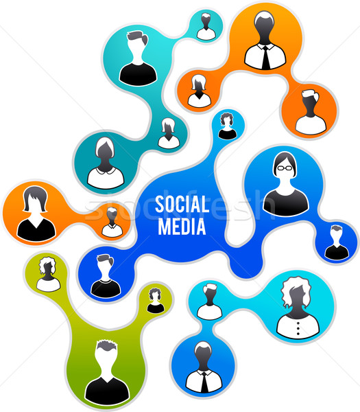 Médias sociaux réseau illustration vecteur ordinateur résumé Photo stock © marish