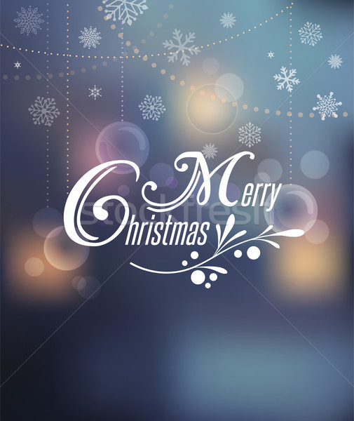 Light Bokeh, Merry Christmas Background With Typography Stock photo © marish