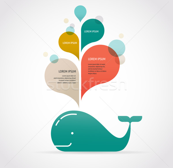 Wielorybów ikona wektora ilustracja wody Zdjęcia stock © marish