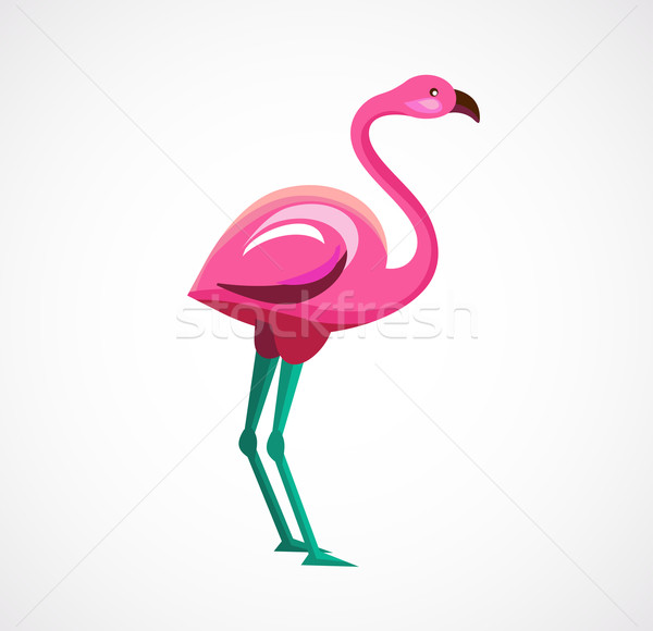 Pink Flamingo icon and illustration Stock photo © marish